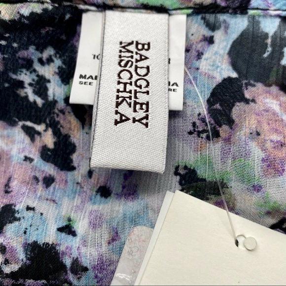 💎HP💎NWT Badgley Mischka Abstract Blouson Coverup, S - Picture 10 of 15